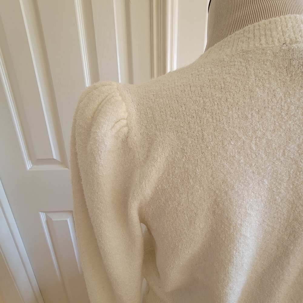 Express Pull-over Rhinestone Button Puff Shoulder… - image 3